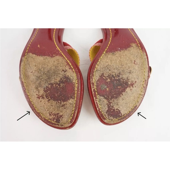 Louis Vuitton Vintage Double Strap Mule Heels In Burgundy Red - Women's EU 36.5 - Picture 16 of 16